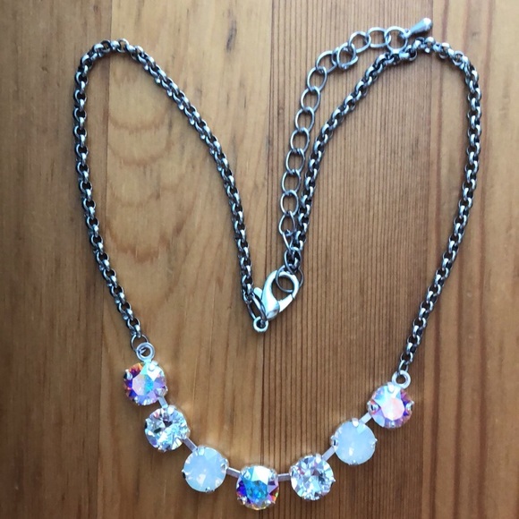 White Opal + AB Crystal Necklace - Picture 6 of 15